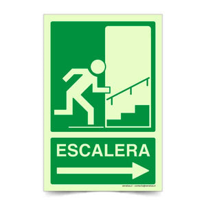Escaleras Flecha Derecha Fotoluminiscente