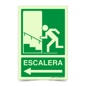 Escaleras Flecha Izquierda Fotoluminiscente