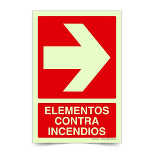 Elementos contra incendios Flecha Derecha Fotoluminiscente