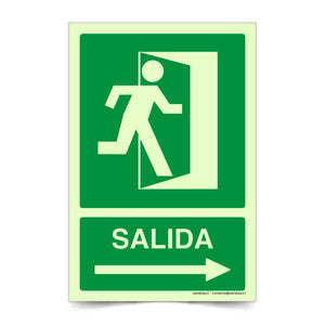 Salida Flecha Derecha B Fotoluminiscente