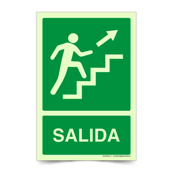 Salida Escalera Arriba Derecha Fotoluminiscente
