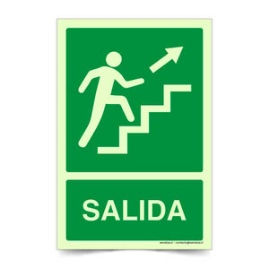 Salida Escalera Arriba Derecha Fotoluminiscente