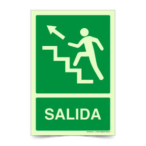 Salida Escalera Arriba Izquierda Fotoluminiscente