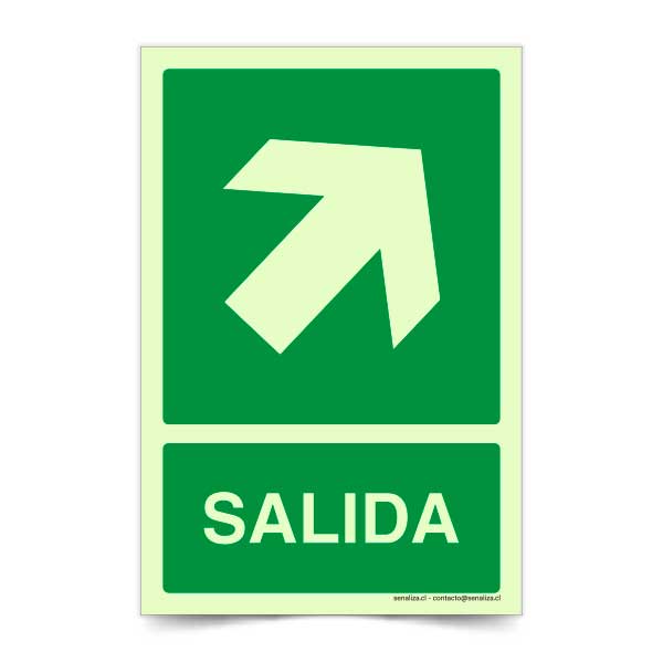 Salida Flecha Derecha Arriba Fotoluminiscente