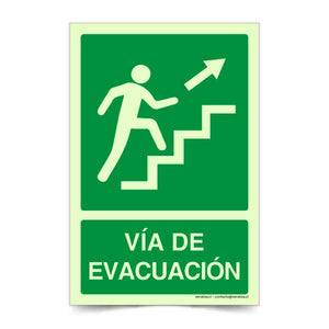 Vía de Evacuación Derecha Escalera Arriba Fotoluminiscente